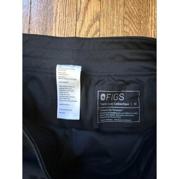 FIGS Yola FREEx 2.0 Lined Skinny Scrub Pants Medium Black - Picture 4 of 8